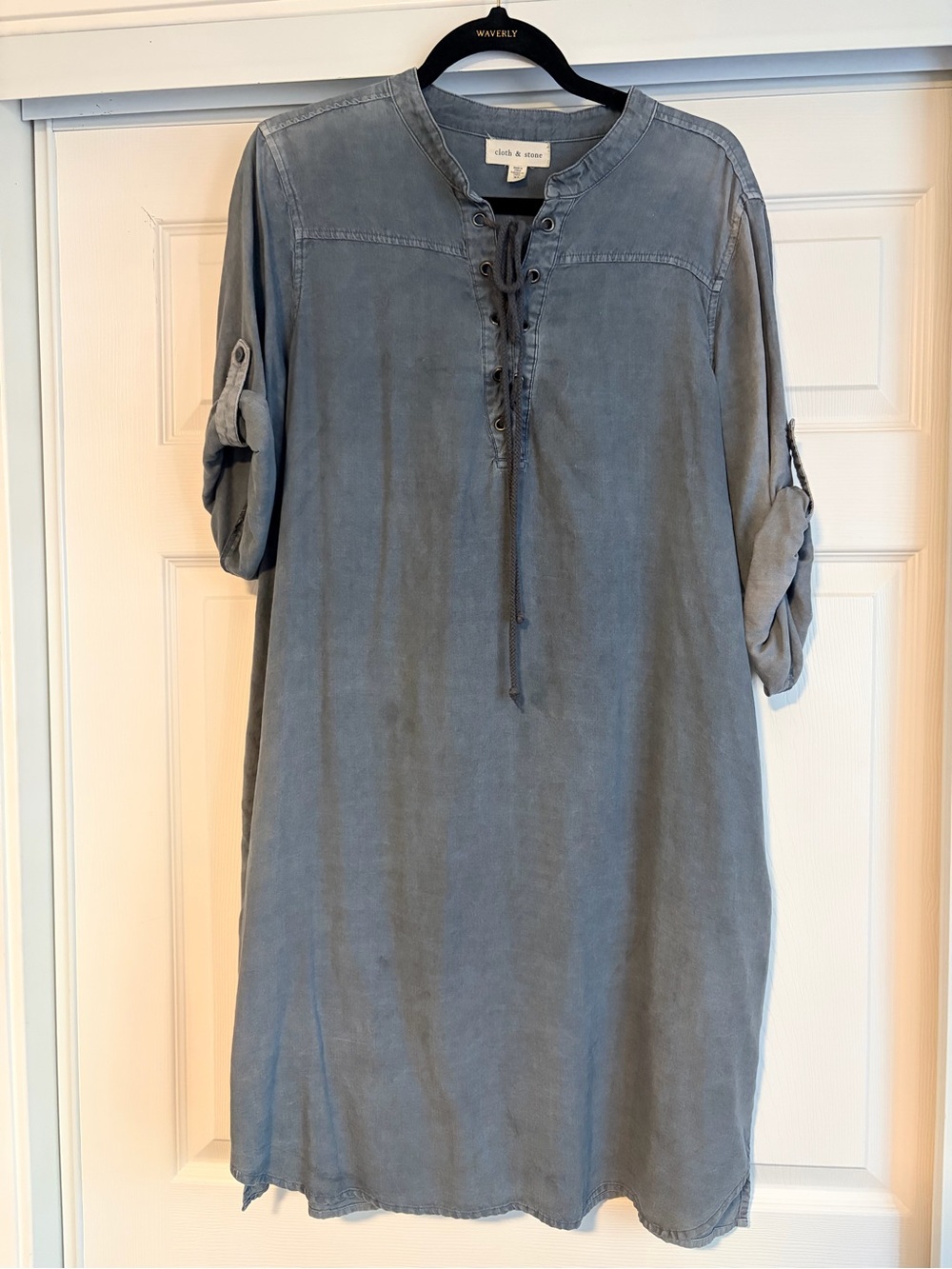 Anthro Cloth and Stone distressed denim dress
